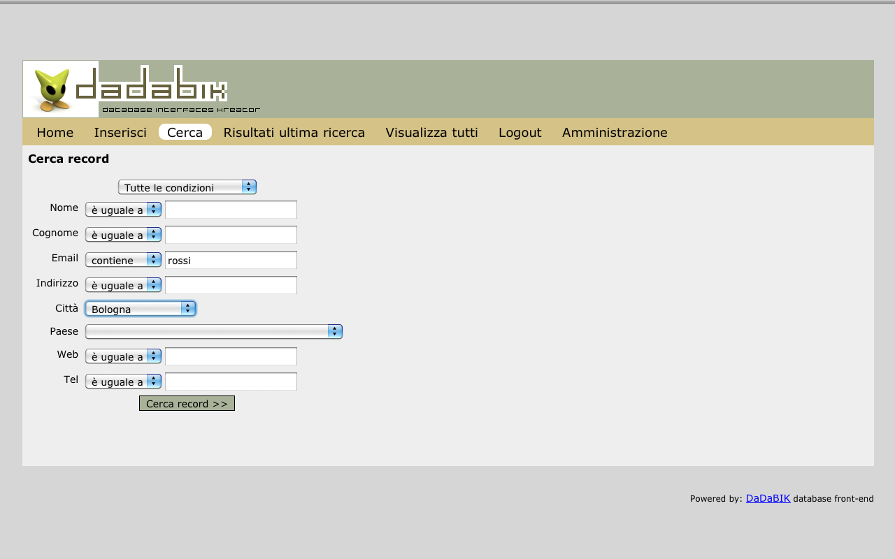 Create your Web database applications with DaDaBIK /img/02_dadabik_search_customer1.png