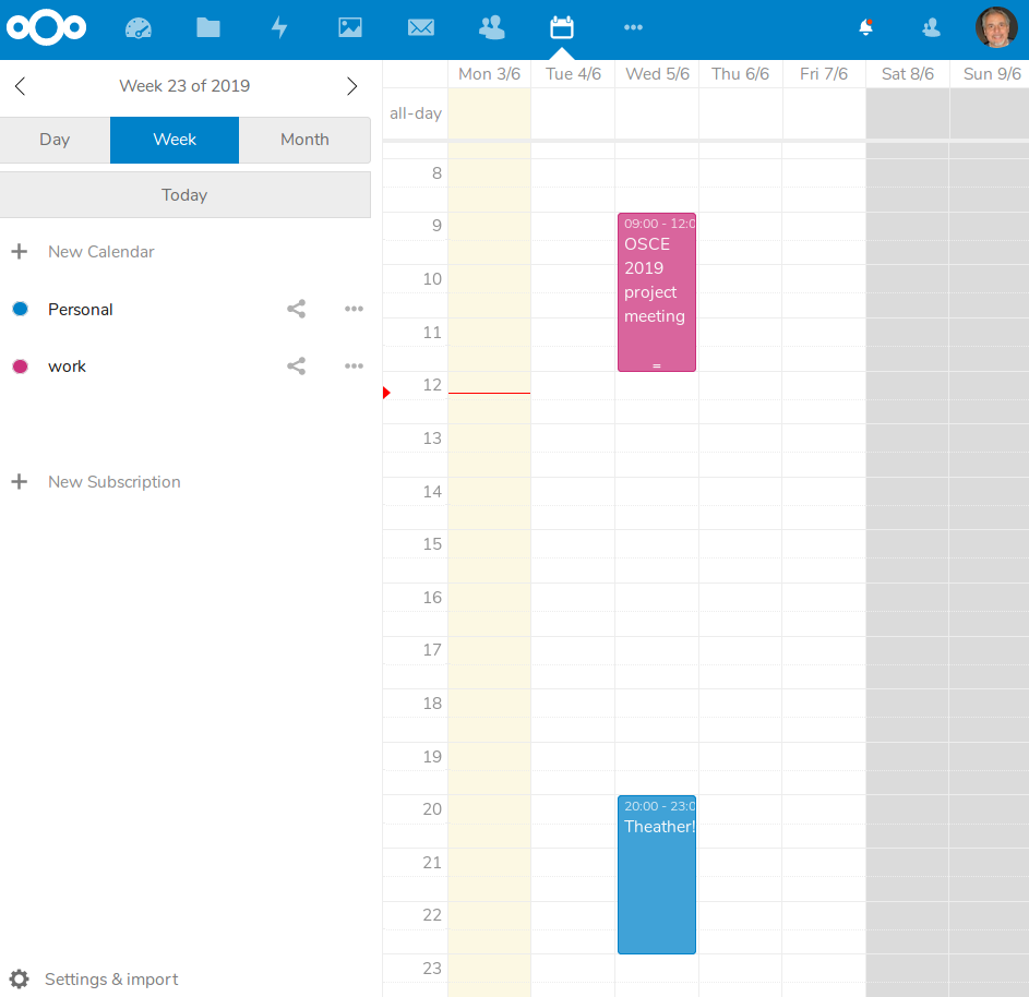 NextCloud 16 review /img/figure-09-nextcloud-calendar.png